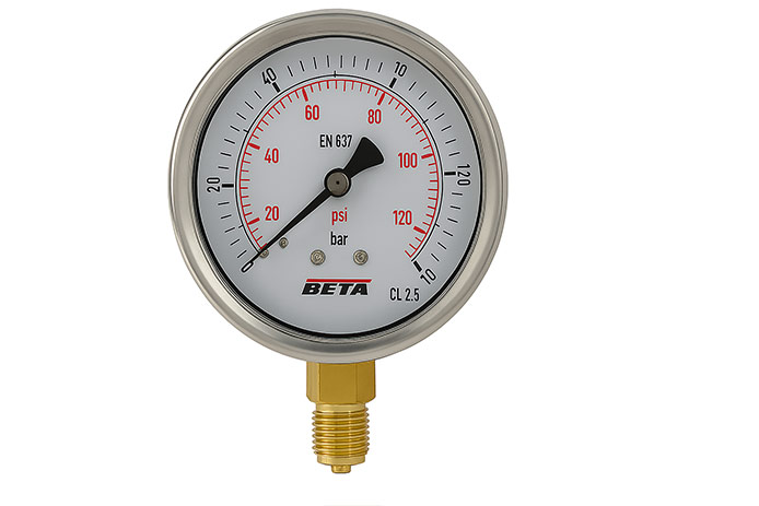 گیج دمای بی‌متال پرشده با روغن