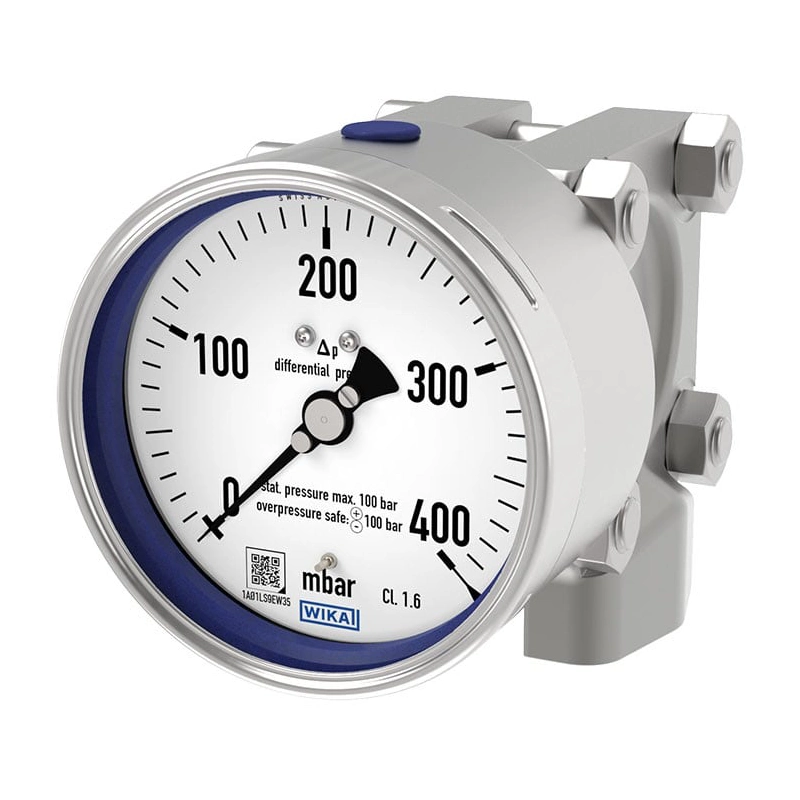 14 گیج اختلاف فشار صفحه 10 سانت تمام استیل عمودی مدل 732.14.100 WIKA - تصویر 1