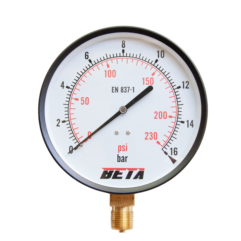 گیج فشار صفحه ۱۶ سانت خشک عمودی BETA گیج فشار صفحه ۱۶ سانت خشک عمودی BETA