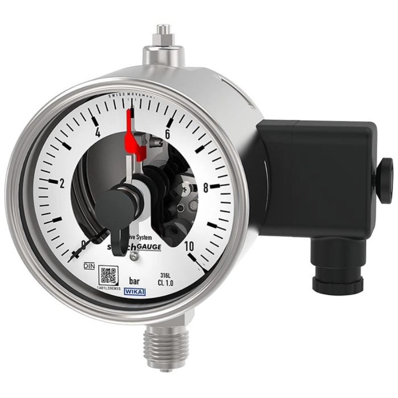 wiki مانوستات صفحه 10 سانت تمام استیل عمودی مدل WIKA PGS23.100 - تصویر 1