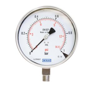 گیج فشار صفحه 16 سانت استیل عمودی WIKA